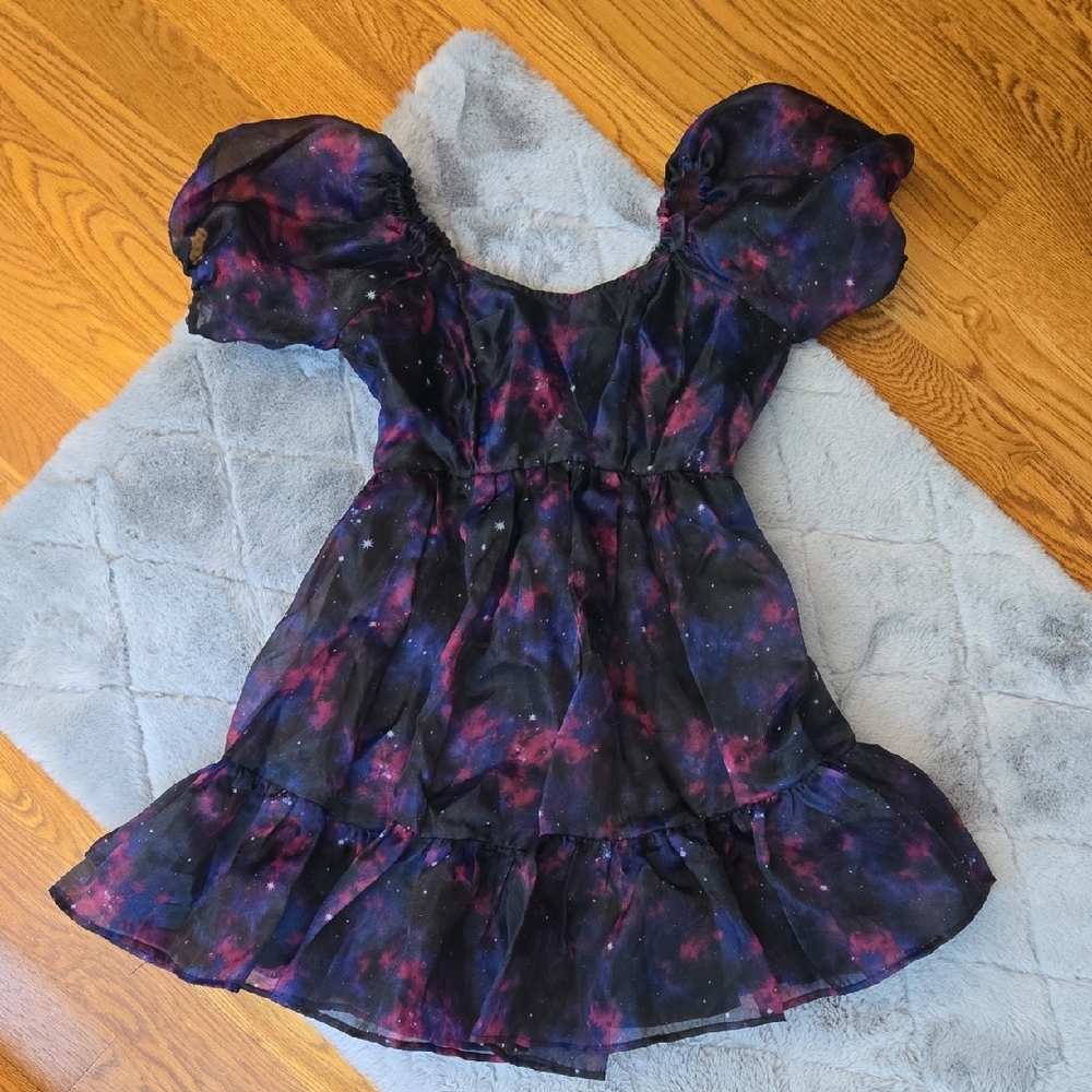 Cosmic Aura Galexy Print Dress, Womens Small, Great Condition